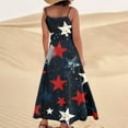 thumbnail image 4 of Women's Lightweight Sleeveless Sundress, Patriotic Print Design with Pockets, Loose Fit Beach Dress for Summer Vacations and Casual Events,Navy S, 4 of 4