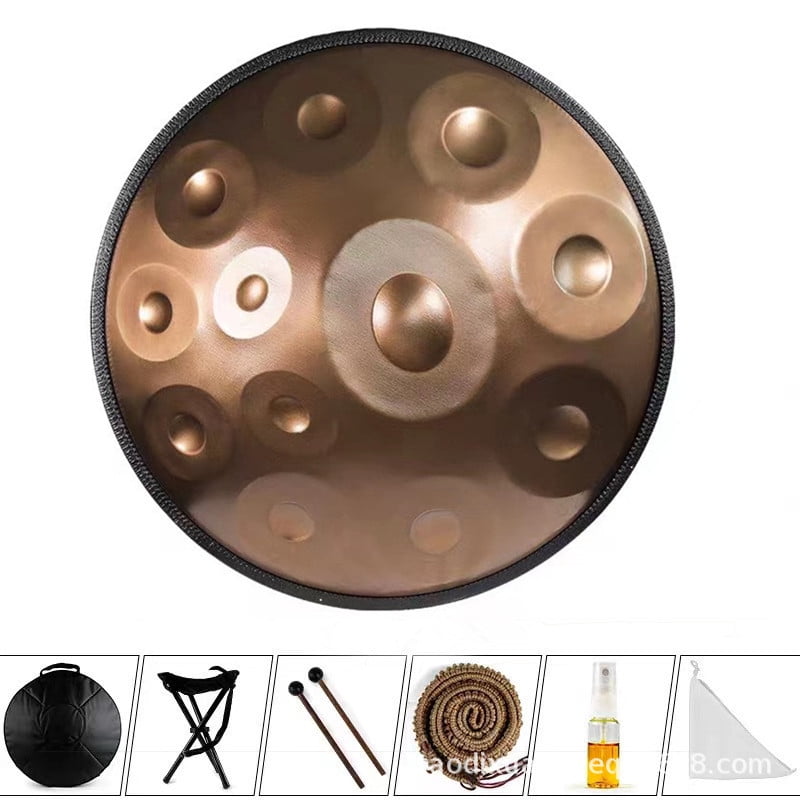 12-Tone Gold Handpan Percussion Instrument for Meditation Relaxation Yoga Concert - Ideal for Beginners Music Lovers