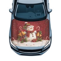 Uorisanigo Christmas Yeti Car Hood Cover Easy to Install Car Hood Protector Wrap Blanket Polyester Elastic Fabrics Can Be Washed Covers Automotive Accessories for Most Cars