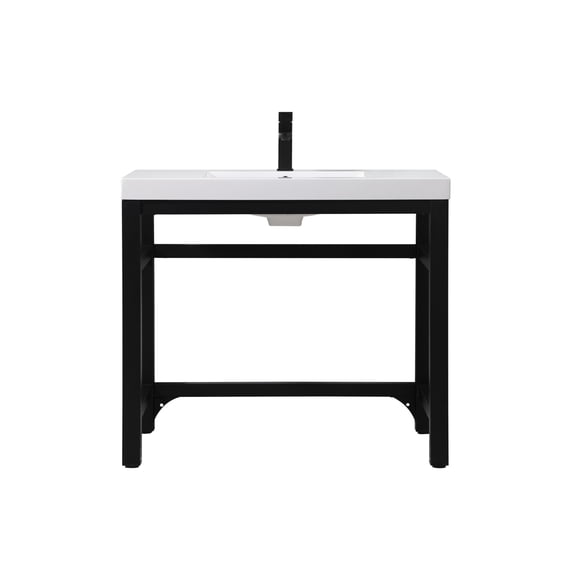 36 inch ADA compliant Single bathroom metal vanity in black