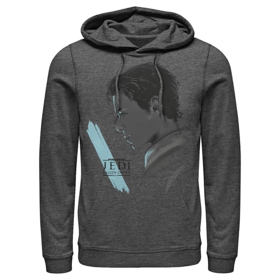 Men's Star Wars Jedi: Fallen Order Cal Kestis Lightsaber  Pull Over Hoodie Charcoal Heather Small