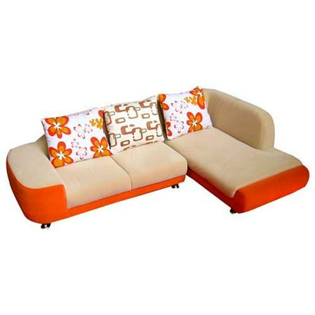 A Childsupply Orange Blossom Corner Sofa Set 2 Piece