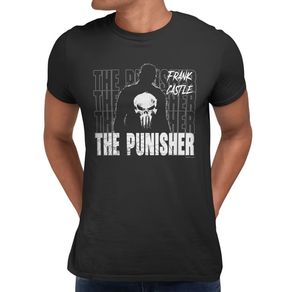 Marvel Spider-Man Brand New Day Men's The Punisher Skull Silhouette T-Shirt (Black, S-XXXL)