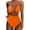 a-Orange6912, variant on VNKIDY Womens Solid Color Hollow Out One Piece Swimsuit Spaghetti Strap V Neck Ruched Waist High Cut Swimsuit For Summer Beach Wear Blue L