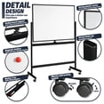 thumbnail image 3 of INNOVART Mobile Whiteboard 48” x 36”, 360° Reversible Double Sided Magnetic Dry Erase Board with Portable Rolling Stand on Wheels, Easel Standing Board with Black Aluminum Frame, 3 of 8