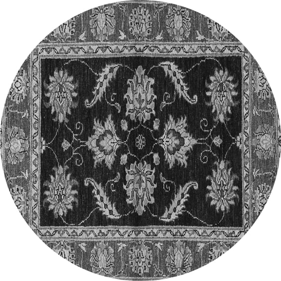 Ahgly Company Indoor Round Oriental Gray Traditional Area Rugs, 3' Round