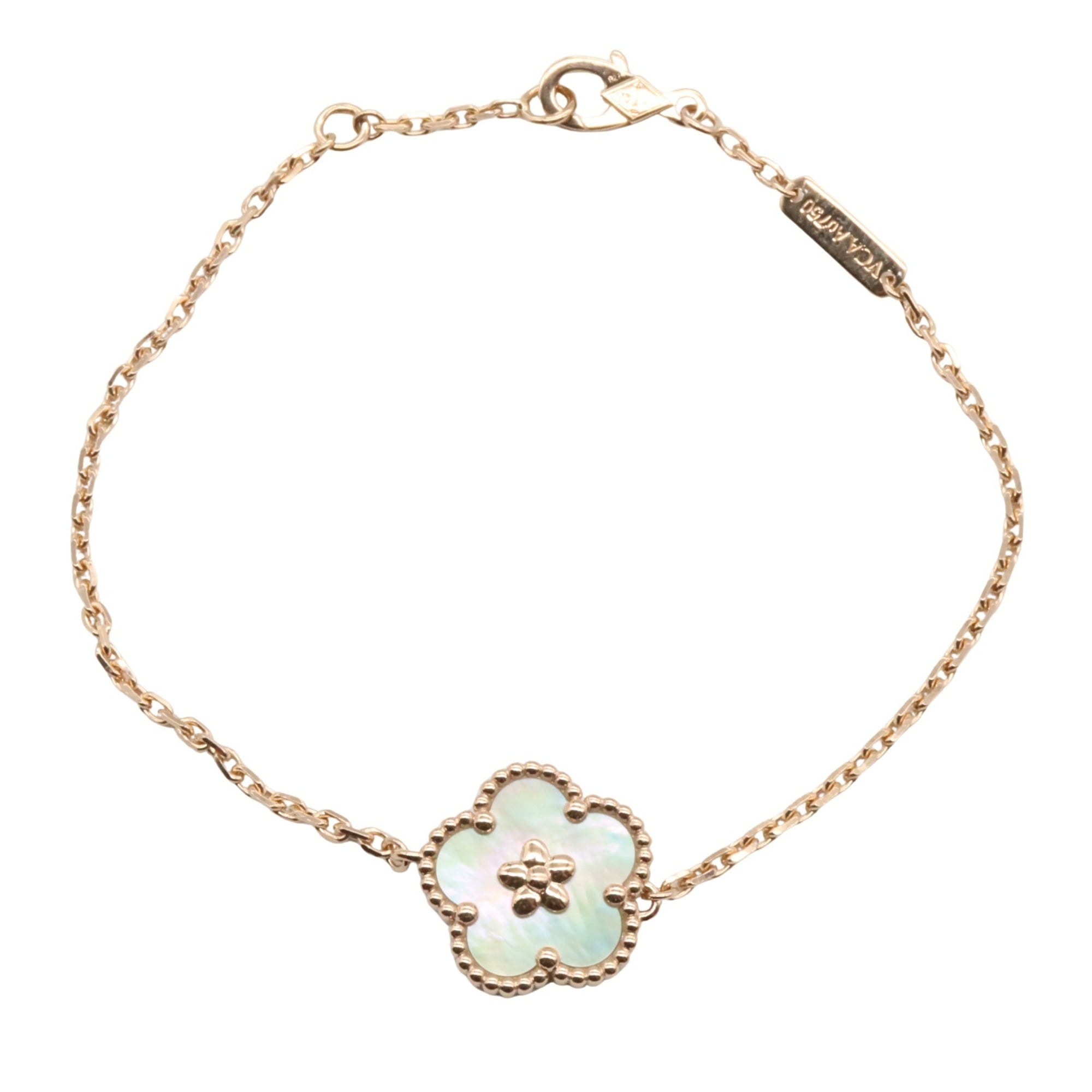 Pre-Owned Van Cleef & Arpels Lucky Spring Plum Blossom Mother-of-Pearl Bracelet in... (Good)