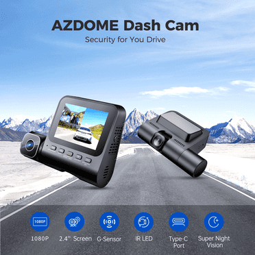 Dash Cam Front and Inside, Dual Channel 1080P Dash Cam with 2.4" Screen, Dash Camera for Car, IR LED, Super Night Vision, G-Sensor, Loop Recording, 24H Parking Monitor for Safe Driving