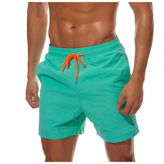 Fheaev Swim Trunks Dry Swimming Shorts For Men Beachwear Outdoor Drawstring Board Short Swimwear Bathing Suits Men's Dry Beach Pants Plain Three Quarter Pants Loose Swim Shorts Workout