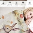 thumbnail image 3 of JRXY Bunny Blanket Warm Lightweight Mushroom Floral Blanket Bunny Gifts For Women Girls Cute Rabbit Bunny Easter Blanket For Bed, Sofa, Couch, Living Room Suitable For All Seasons  White, 3 of 6