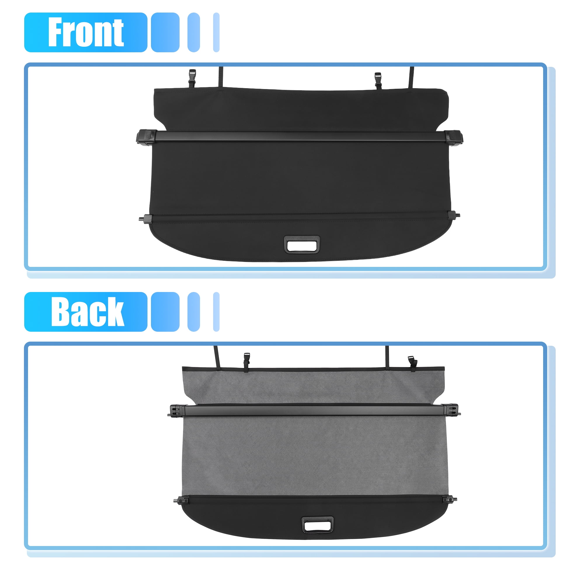 Unique Bargains Retractable Cargo Cover Rear Trunk Cover for Honda HRV 2015-2022 Black