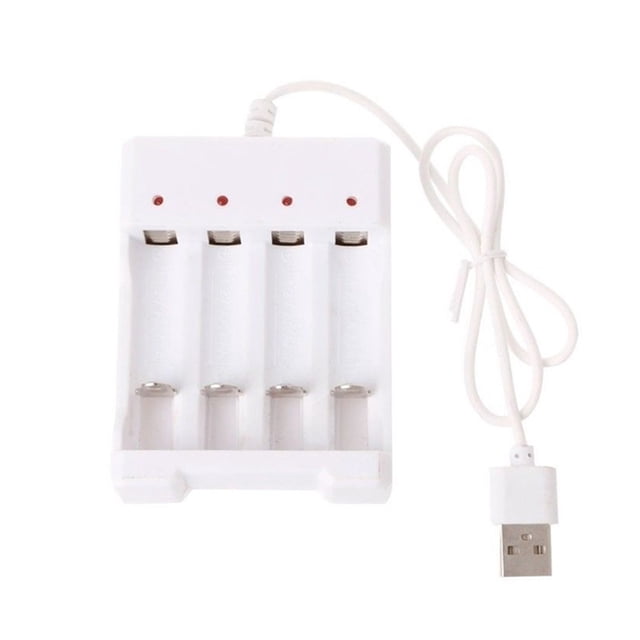 USB 3/4 Slot Fast Battery Charger with Short Circuit Protection for AA & AAA Rechargeable Batteries ,Powerful Charging
