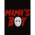 thumbnail image 4 of Casual Crew Neck T-Shirt for Women with "Mama's Boy" Geometric Jason Mask Print, Knitted Polyester-Spandex Blend, Medium Stretch Fabric, Fashionable Short Sleeve Tee for All Seasons, 4 of 8