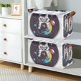 thumbnail image 2 of Yayeee Foldable Storage Basket for Shelves with Handles Set of 2 Waterproof Cloth Bins, Colorful Astronaut Planet, 2 of 7