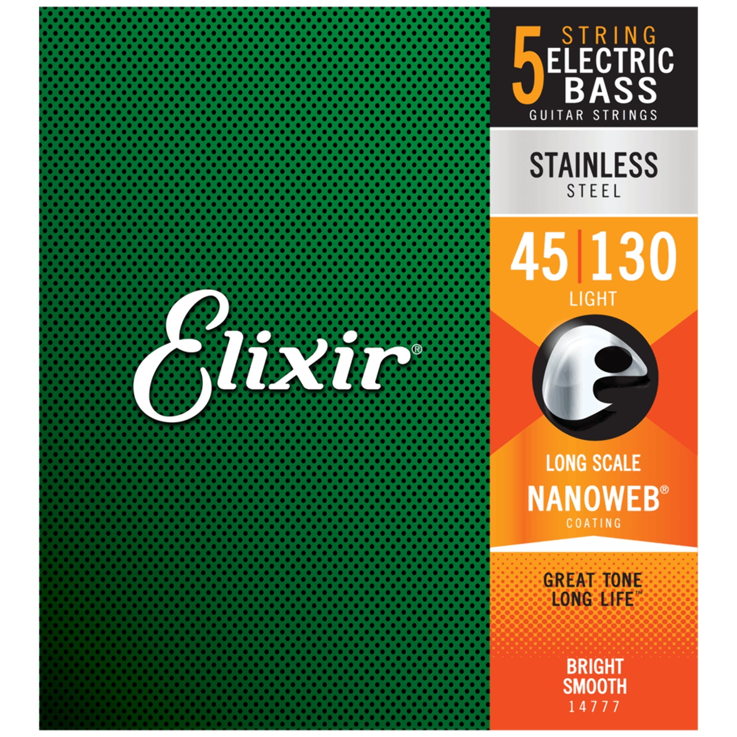 Elixir Stainless Steel Nanoweb 5-STRING Bass Guitar Strings