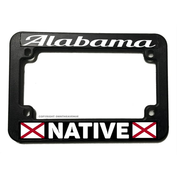 Alabama Native AL Flag Motorcycle License Plate Frame