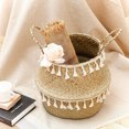 thumbnail image 4 of PPgejGEK Handwoven Wicker Storage Baskets Potted Planter Laundry Basket Folding Rattan Hanging 22x20cm 8.66x7.87in Seagrass, 4 of 9