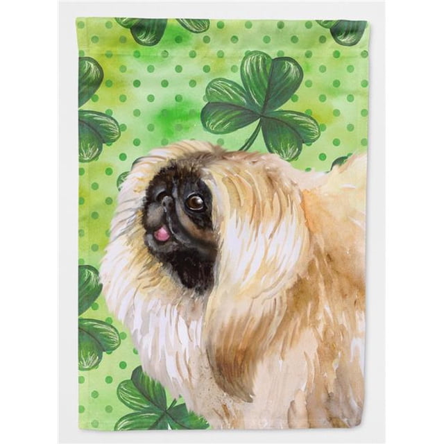 Carolines Treasures BB9855GF Pekingese St.Patricks Flag - Garden Size