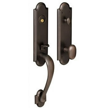 Satin Black Oval Knob (Baldwin 85354.190.ENTR Boulder 3/4-Inch Escutcheon Handleset Emergency Egress with Oval Knob, Satin)