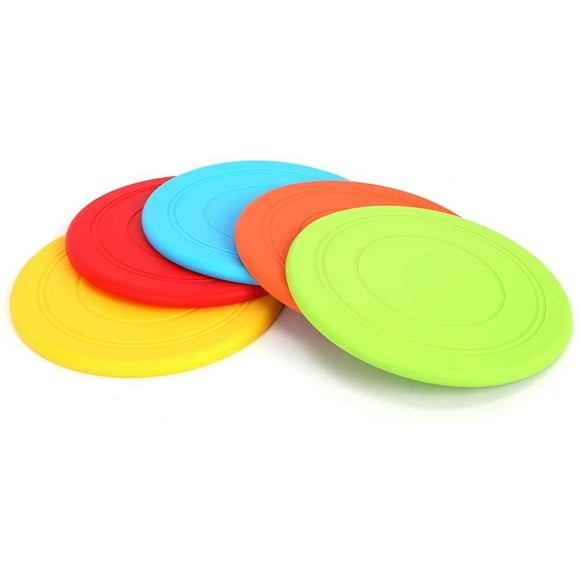 Soft Frisbee Flying Disc Dogs Training Interactive Toys for Small to Medium Dog Outdoor Sport, Lightweight Floating Saucer for Chihuahua Bulldog, 5 Pack Super Worth