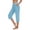 Blue, variant on Women's Casual Capri Pants Stretch High Waisted Summer Wide Leg Comfy Yoga Cropped Trousers with Pockets Lightweight Versatile Outfits(Khaki,S)