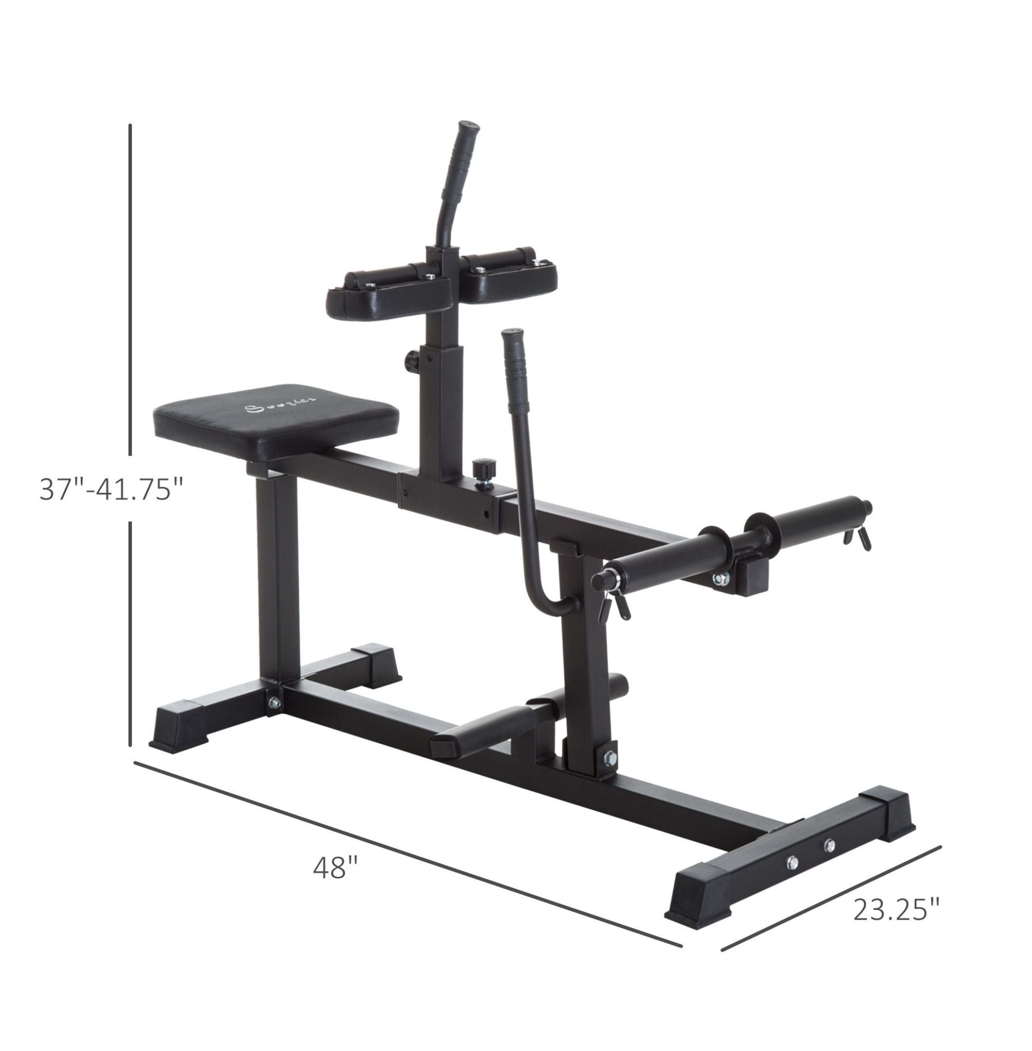 Steel Seated Calf Raise Machine, Leg Press, Strength Training, Adjustable, Gym Equipment Black