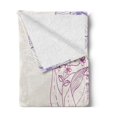 thumbnail image 2 of Floral Soft Flannel Fleece Throw Blanket, Flower Field Beauty Blooms in Spring Petals Graphic, Cozy Plush for Indoor and Outdoor Use, 50" x 70", Teal Lilac Dried Rose, by Ambesonne, 2 of 5