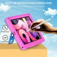thumbnail image 5 of Allytechgroup Kids Case for iPad Pro 11 Inch 2022/2021/2020/2018/ iPad Air 4/5th 2020/2022 10.9" Tablet, Heavy Duty Shockproof Rugged Case with Shoulder Strap Kickstand Hand Strap, Rose, 5 of 9