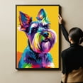 thumbnail image 6 of Miniature Schnauzer Dog Canvas Wall Art Poster Prints Colorful Pop Animal Art Wall Decor Dog Picture Artwork Pet Dog Painting Poster for Home Bedroom Living Room Decoration Framed, 6 of 6