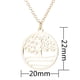 thumbnail image 3 of Zhuge Collar con colgante, hecho a mano para hombres y mujeres, collar de acero inoxidable con forma de árbol de la vida hueco circular simple, cadena de clavícula (oro), 3 of 5