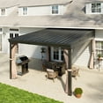 thumbnail image 3 of Mondawe 10' x 12' Gazebo for Patio, Wall-Mounted Gazebo Pergola with Privacy Curtains and Nettings,Large Hard Top Lean to Pergola,Metal Awnings Gazebos for Deck, Porch, Backyard, 3 of 13