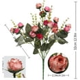 thumbnail image 2 of 21 Heads Silk Rose Bouquet Artificial Flowers Mini Rose for DIY Wedding Bouquets Centerpieces Bridal Shower Party Home Decorations,Pack of 4 （Rose Red）, 2 of 5