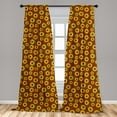 thumbnail image 5 of Ambesonne Sunflower Curtains, Cartoon Blossoms, Pair of 28"x95", Brown Yellow Green, 5 of 5