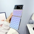 thumbnail image 3 of for Samsung Galaxy Z Flip 3 5G Case for Women, Cute 3D Holographic Laser Gradient Glitter Bling Sparkly Shiny Hard PC Shockproof Clear Slim Girls Protective Case for Galaxy Z Flip 3 5G, Blue, 3 of 5
