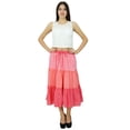 thumbnail image 7 of Bimba Flaired Cotton Boho Summer Skirt Elastic Waist Mid-Calf Ruffle Skirts, 7 of 7