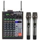 thumbnail image 1 of Mezclador de audio Mezclador de audio BT profesional de 4 canales con 2 micrófonos inalámbricos Consola de mezclas digital LED Amplificador incorporado con conexión USB EQ de 3 bandas Ajuste de reverb Abody  Mezclador de audio, 1 of 6