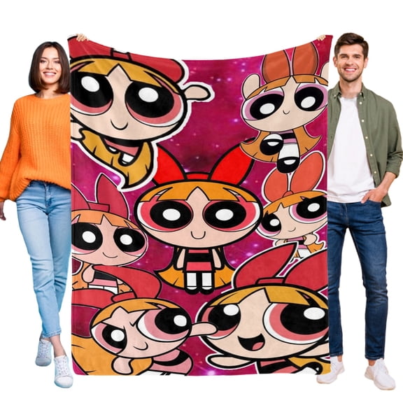 Powerpuff Girls Throw Blanket Gifts for Fans Lover Girls Boys Women Present Hoodie Him Bed 60"x80"