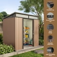 thumbnail image 4 of 6' x 4' Storage Shed with Sliding Doors and Transparent Panel Windows - Ideal for Backyard and Garden, Grey, 4 of 9