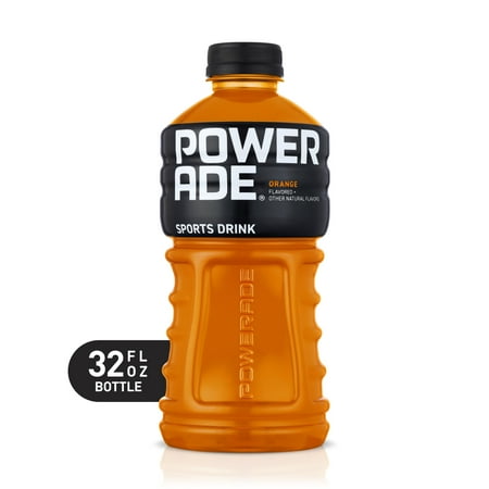 POWERADE Orange, ION4 Electrolyte Enhanced Fruit Flavored Sports Drink w/ Vitamins B3, B6, and B12, Replenish Sodium, Calcium, Potassium, Magnesium, 32 fl oz