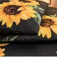 thumbnail image 5 of NTBED Black Sunflowers Comforter Set Queen Yellow Floral Botanical 3-Pieces Microfiber Bedding Quilt, 5 of 6