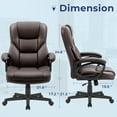 thumbnail image 7 of Furmax High-back Executive Office Chair With Lumbar Support Height Adjustable Swivel Seat PU Leather, Brown, 7 of 7