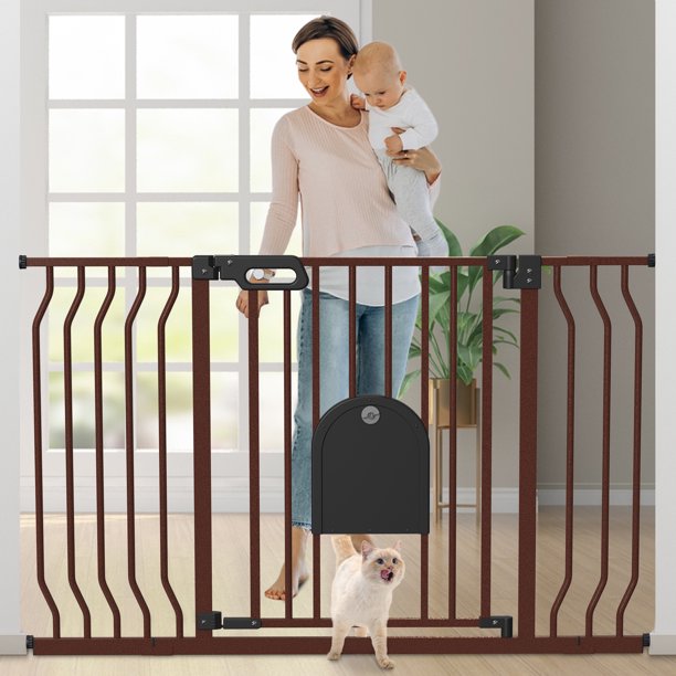 Wisairt Extra Wide Baby Gate,29.548.8 inch Walk Thru Safety Baby Gate