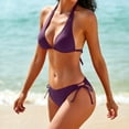 thumbnail image 2 of NICKSUN Women's Bikini Sets Two Piece Bathing Suits Sexy Textured Halter Padded Bikini Swimsuits Side Tie Thong Bottom Swimwear, 2 of 6