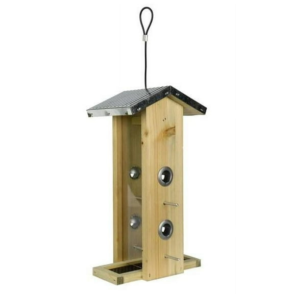 Natures Way Bird Products WWGF1 1.5 qt. Galvanized Weathered Vertical Feeder - 14 x 7 x 8.25 in.