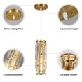 thumbnail image 4 of Mini Crystal Chandeliers Adjustable Pendant Light Modern Gold Pendant Light Fixture for Living Room, Dinning Room, Kitchen Island and Bedroom(2-Pack), 4 of 6