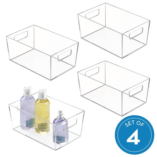 iDesign Clarity Vanity Bin Small, 4Piece, Clear