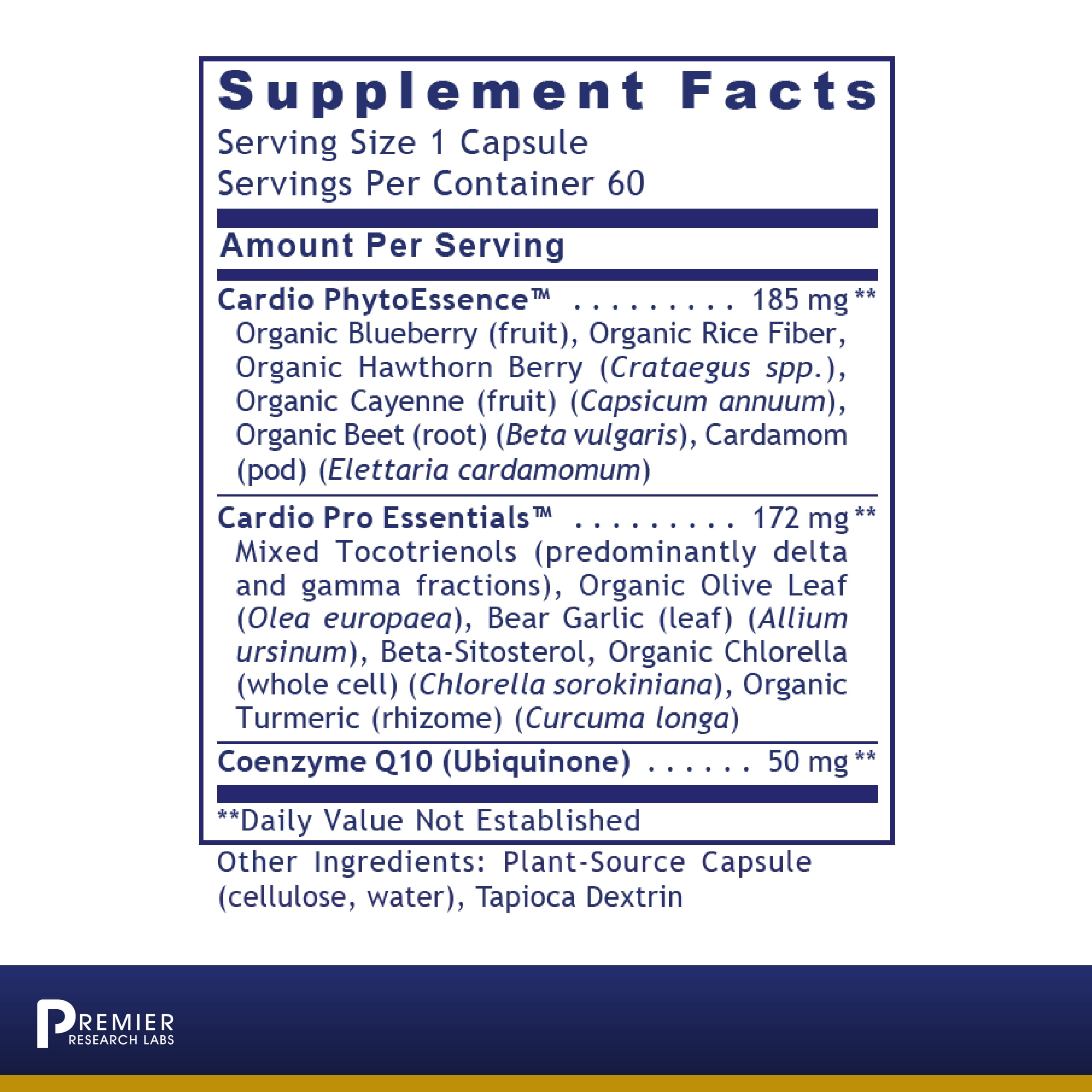 Premier Research Labs CardioVen - Herbal Heart Support - CoQ10 Fermented & Live-Source - With Blueberry, Cardamom & Hawthorn Berry - Suitable for Vegans & Vegetarians - 60 Plant-Source Capsules