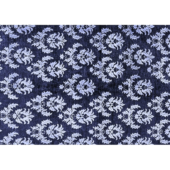 Ahgly Company Indoor Rectangle Abstract Blue Modern Area Rugs, 2' x 5'
