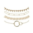 thumbnail image 3 of FcBaudy Ensemble de 4 Pcs d'Été pour Femmes Style Punk Bracelet de Plage Chaîne Jonc Bracelet Mode, 3 of 8