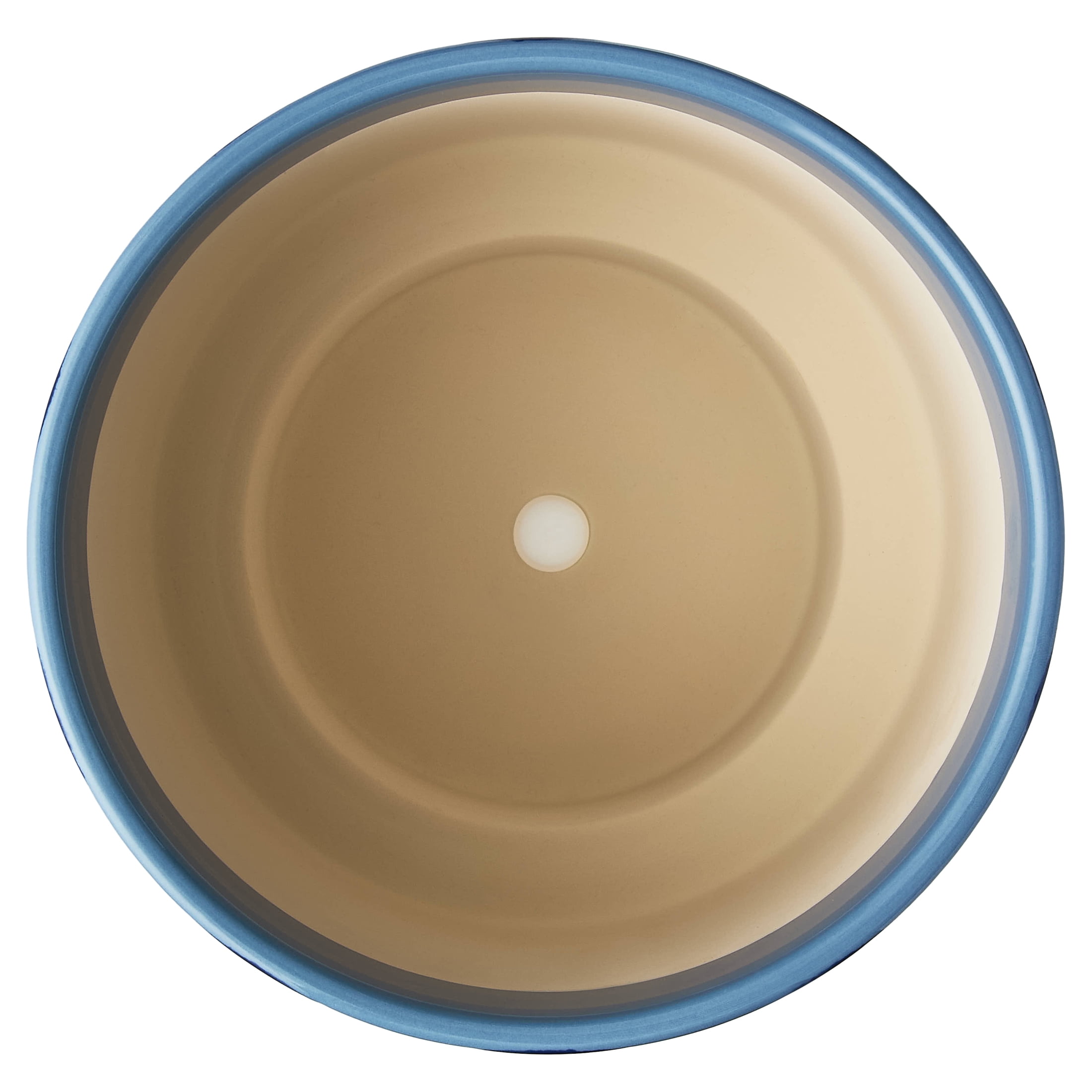 Mainstays Lauren 8" Round Blue Paradise and Royal Blue Ceramic Planter